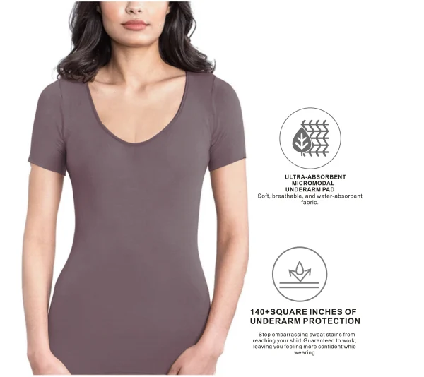 Running Women T-shirt Sweat Pads Reusable Underarm Armpit Perfume Absorbing Anti Sweat Proof Undershirt For Ladies - Image 4
