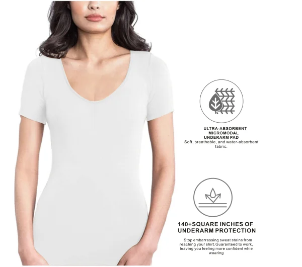 Running Women T-shirt Sweat Pads Reusable Underarm Armpit Perfume Absorbing Anti Sweat Proof Undershirt For Ladies - Image 3