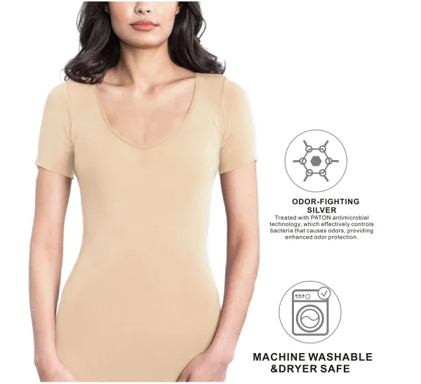 Running Women T-shirt Sweat Pads Reusable Underarm Armpit Perfume Absorbing Anti Sweat Proof Undershirt For Ladies - Image 2