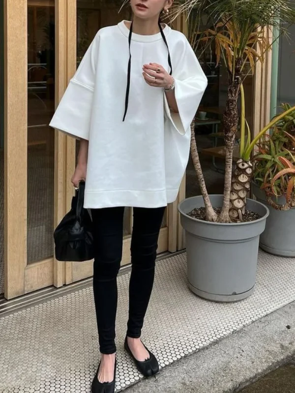 Japanese high level White T Shirt Women tide All Match O Neck Half Sleeve T-shirts Spring Summer Loose Casual Y2k Clothes - Image 5