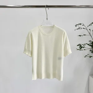 Women's New Casual Skeleton Knit Short Sleeve T-Shirt Breathable Top