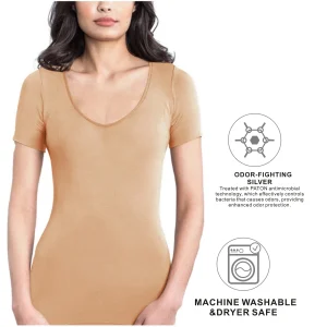 Running Women T-shirt Sweat Pads Reusable Underarm Armpit Perfume Absorbing Anti Sweat Proof Undershirt For Ladies